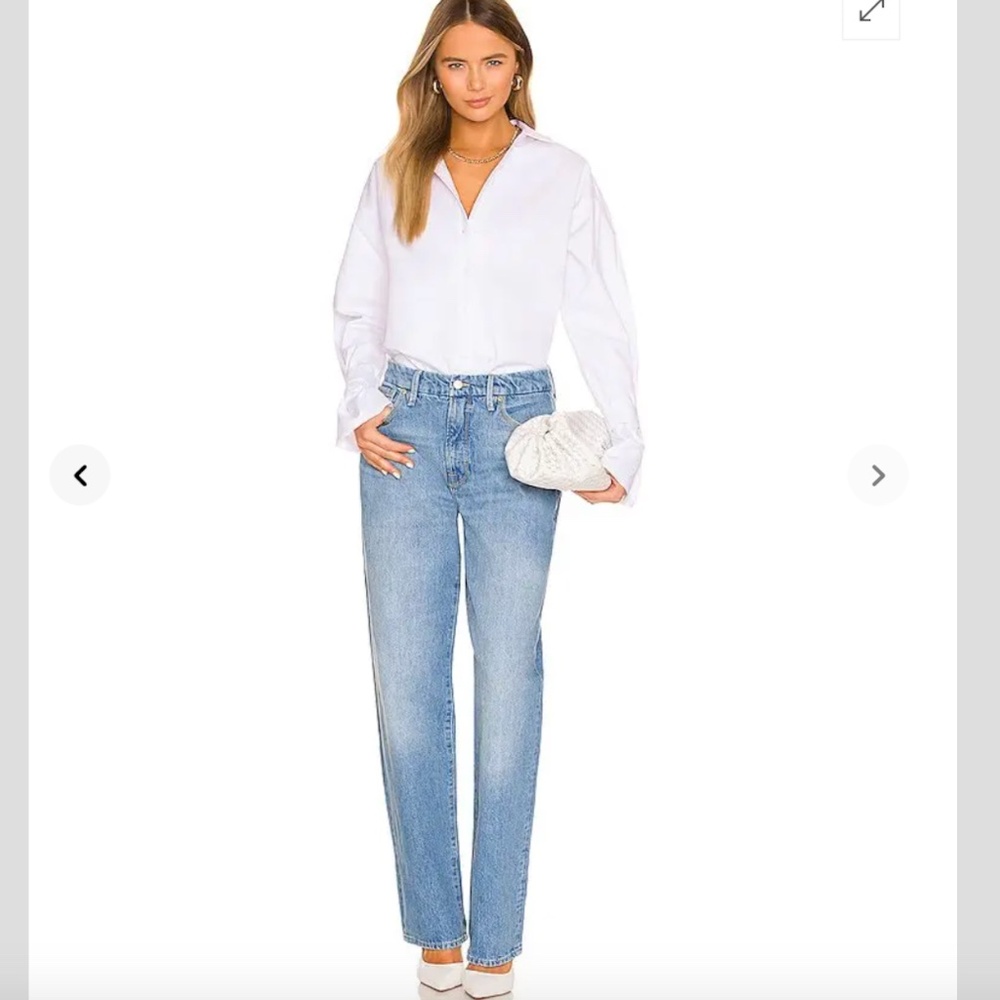 Good American Blue Straight Leg Jeans